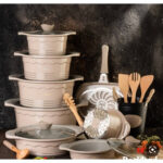 سرویس قابلمه چدن 17 پارچه راکلند _ مشکی - تصویر 2