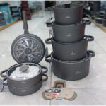 سرویس قابلمه چدن 18 پارچه راکلند _ دودی - تصویر 3