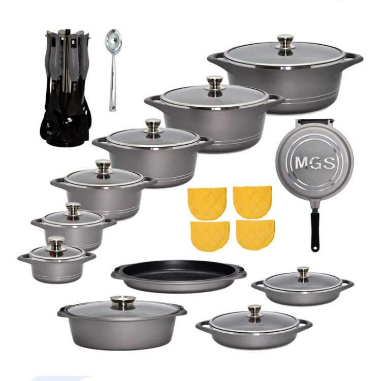 IMG_20240311_132259 سرویس قابلمه چدن 33 پارچه ام جی اس _ طوسی - تصویر 1